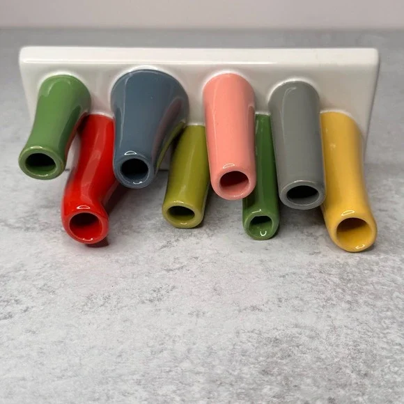 Chive Pooley Modern Colorful Ceramic Bud Vases Flower 8 Tube Arrangement Vase - Picture 11 of 11